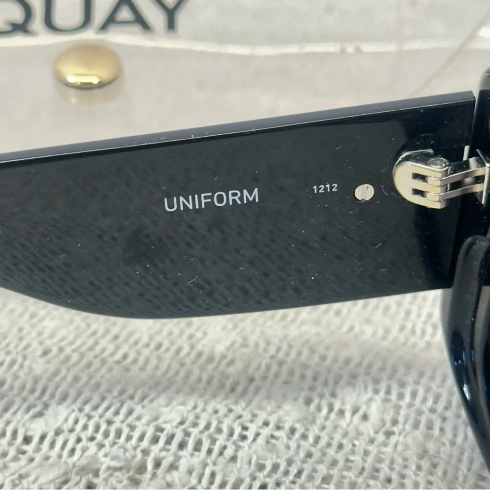 QUAY Uniform Oversized Black Square Sunglasses